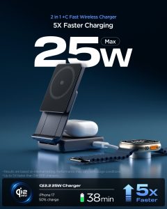 2-in-1 Magnetic Qi2.2 Wireless Charger | EF302MOQ (Mag Fit) - Image 8