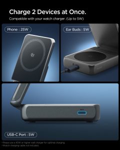 2-in-1 Magnetic Qi2.2 Wireless Charger | EF302MOQ (Mag Fit) - Image 9